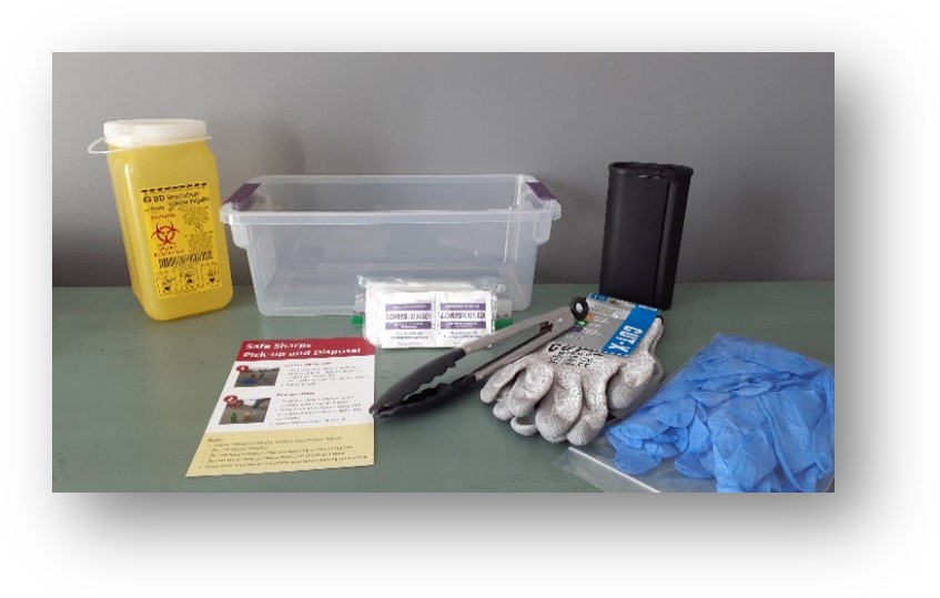 Contents of Sharp Handling & Disposal kit