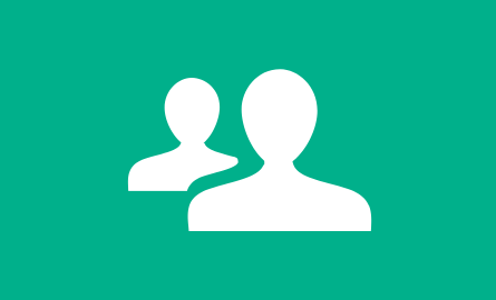 Icon of two overlapping human profiles from shoulders up