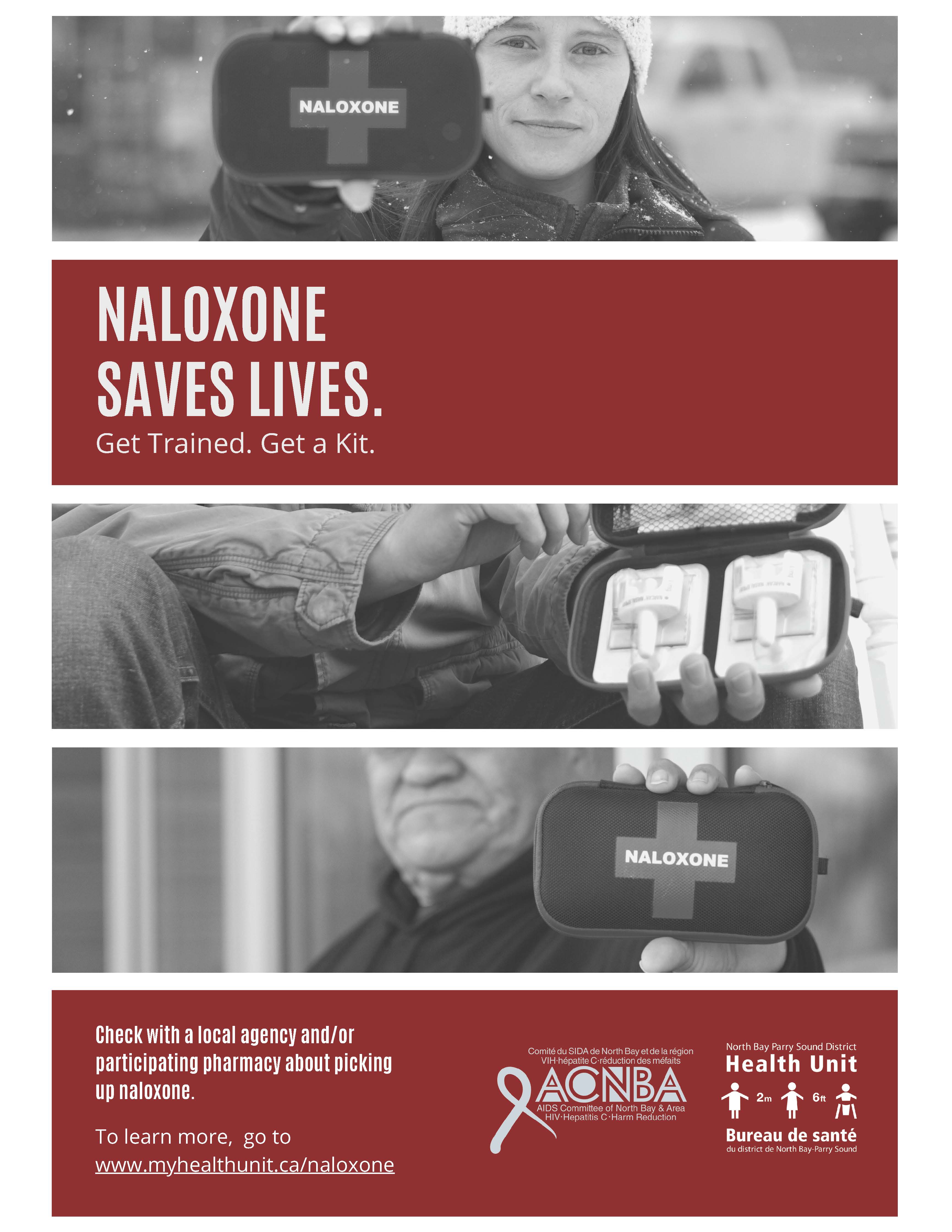 Naloxone Saves Lives. Get Trained. Get a Kit Poster