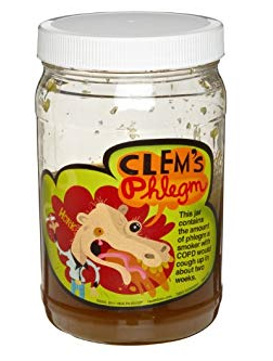 Clem's Phlegm Jar of goo with cartoon image