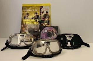 Sets of goggle and reading material