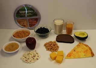 a variety of plastic food models
