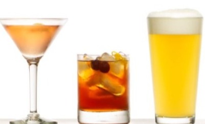a variety of alcohol drinks