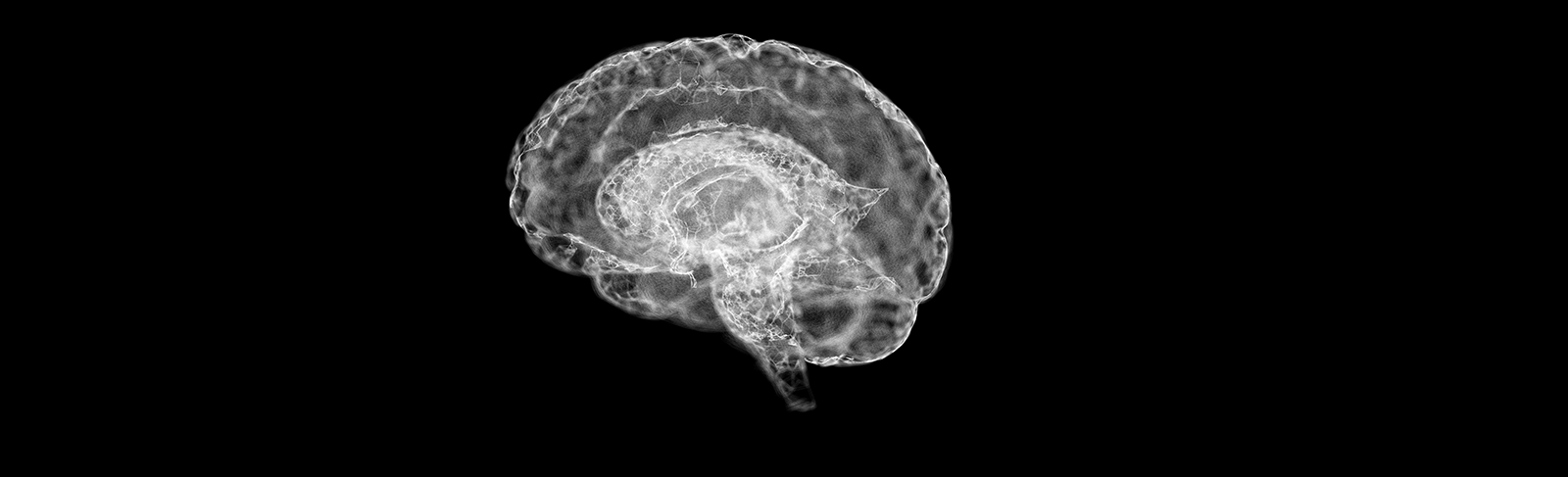 Brain on black background