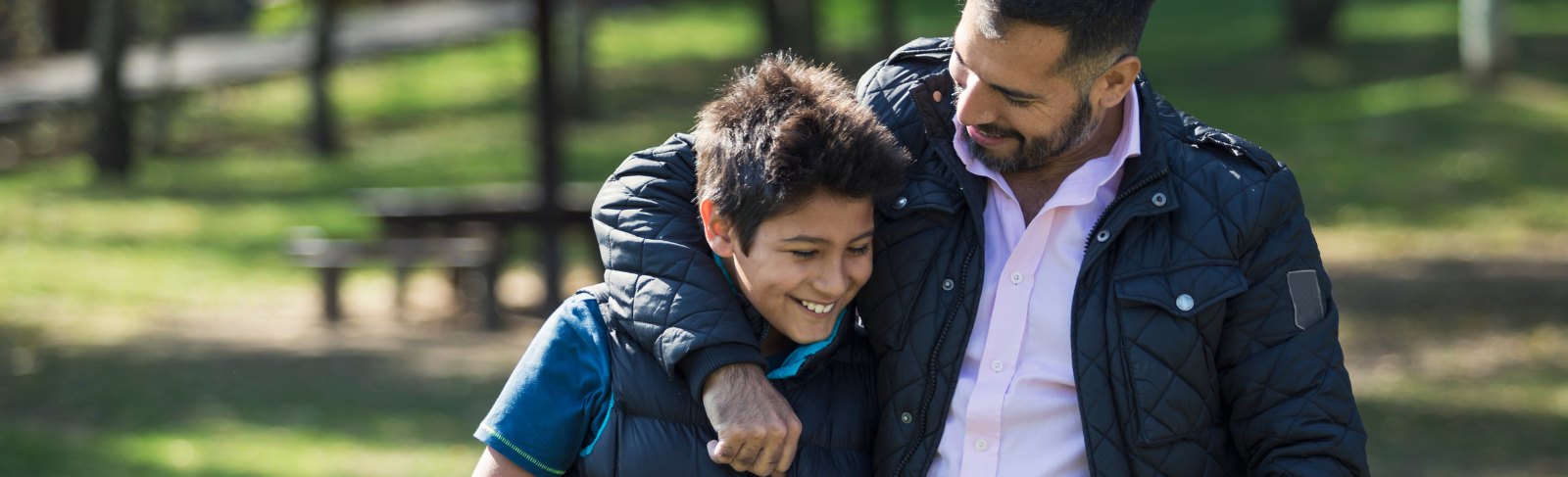Adult and teen bonding outside