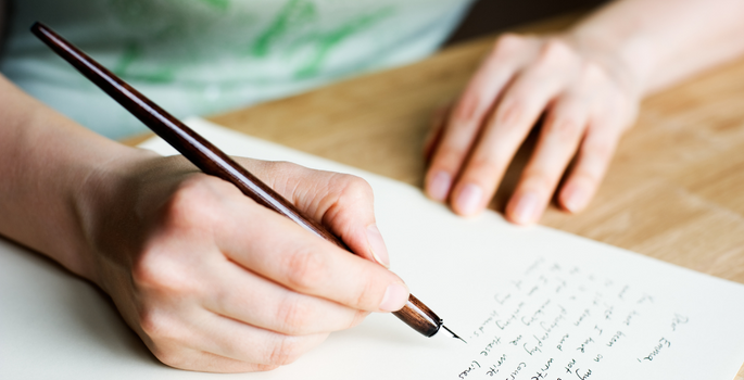 Writing a letter by hand