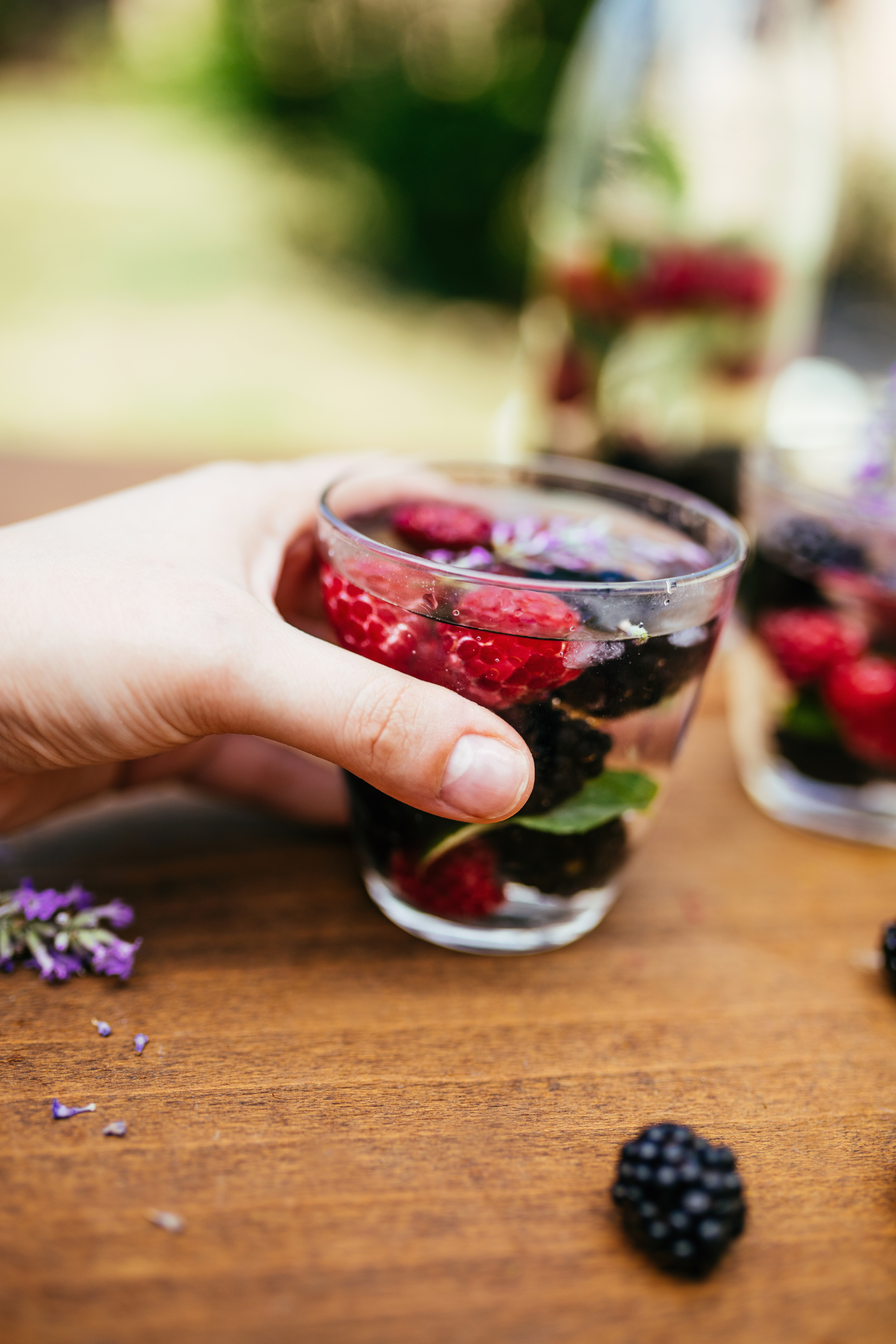 Water with fruit in it