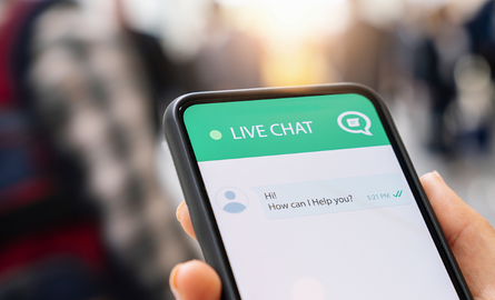Image: the start of a live mobile chat conversation