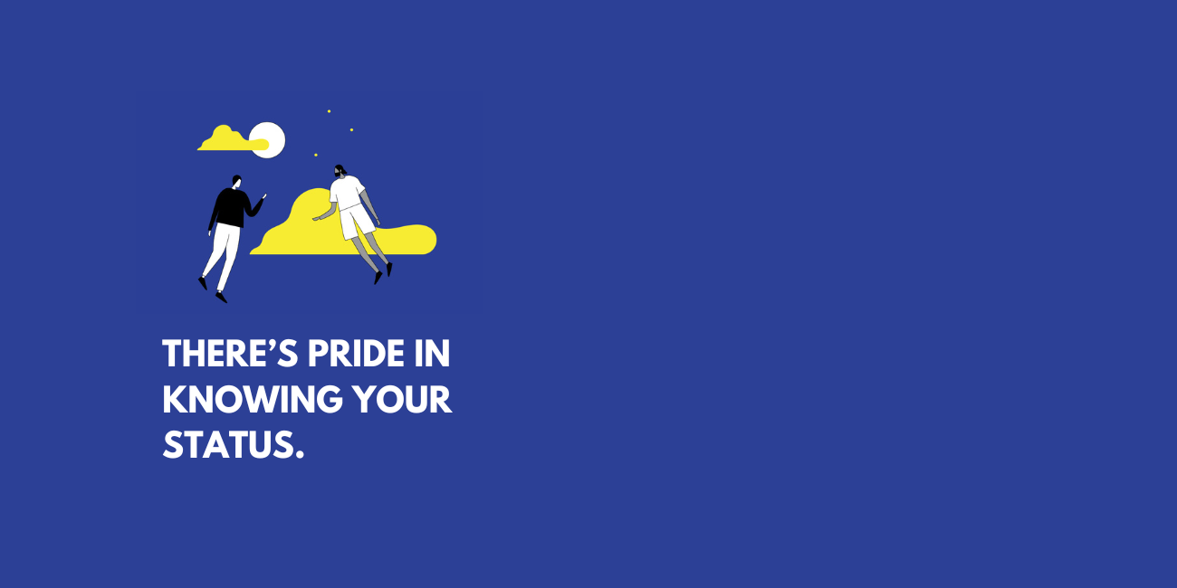 Creative graphic of two people, clouds, moon and stars.