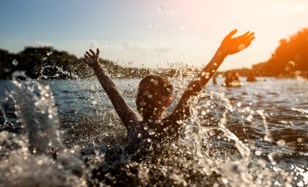 Making a splash in the lake