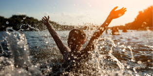 Making a splash in the lake