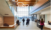 Human traffic in a professional building with high ceilings