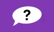 Graphic of a speech bubble with a large question mark in it.