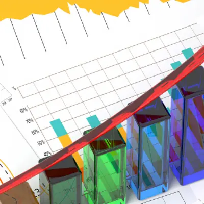 Colourful, three dimensional data figures